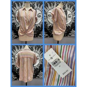 Lou & Grey for LOFT Twist Front Top Button Front S